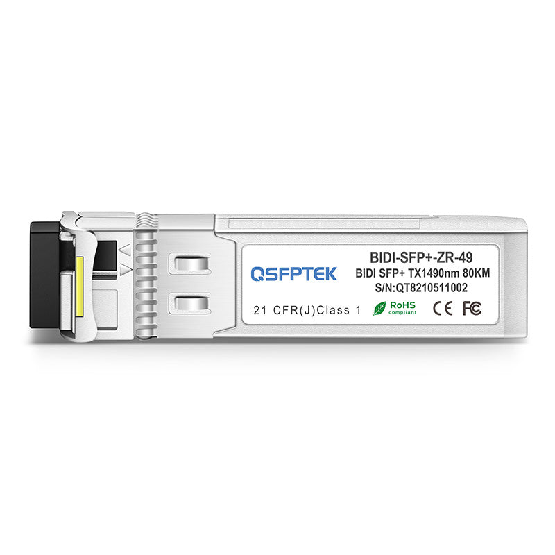 Brocade 10G-SFPP-BXU-80K Compatible 10GBASE-BX80-U BiDi SFP+ 1490nm-TX/1550nm-RX 80km DDM LC SMF Transceiver