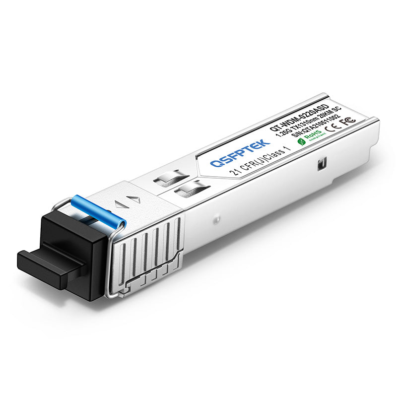 Dell Compatible 1000BASE-BX BiDi SFP 1310nm-TX/1550nm-RX 20km DOM SC SMF Transceiver Module