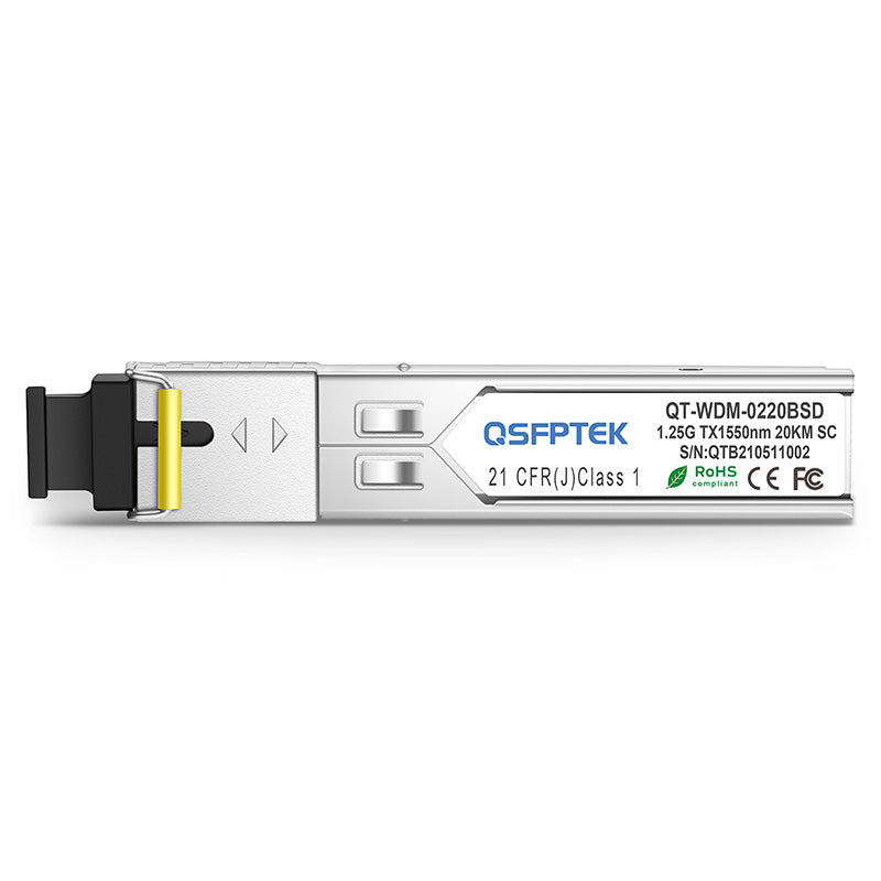 Dell Compatible 1000BASE-BX BiDi SFP 1550nm-TX/1310nm-RX 20km DOM SC SMF Transceiver Module