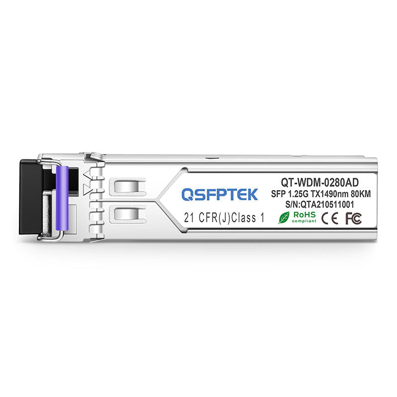 Dell SFP-GE-BX80-1490 Compatible 1000BASE-BX 1G BiDi SFP 1490nm-TX/1550nm-RX 80km Optical Transceiver Module