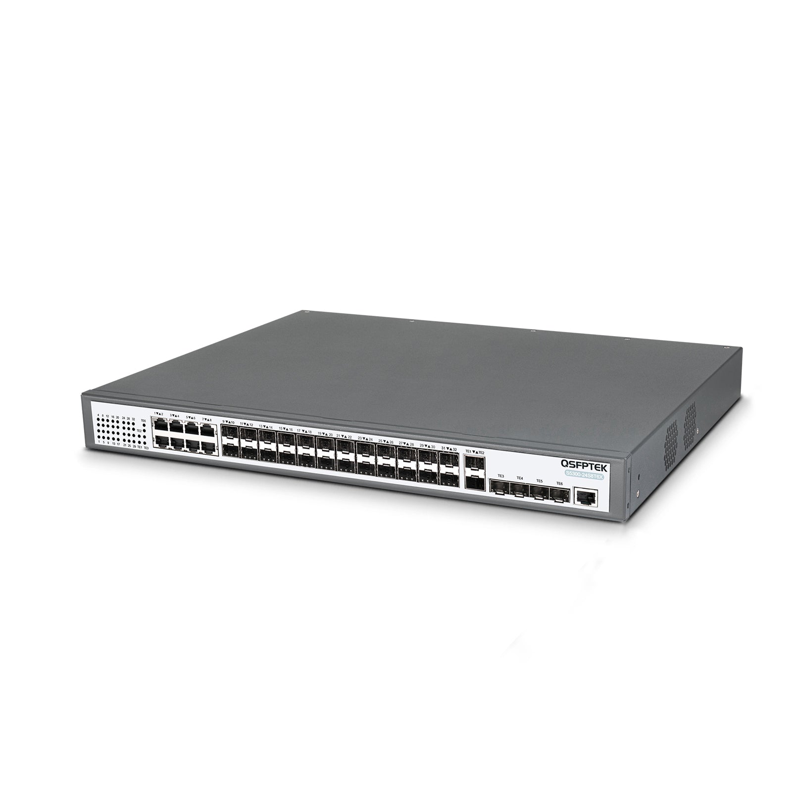 S5300-24S8T6X, 24-Port Ethernet L3 Switch, 24x GE SFP Ports, 8x GE RJ45 with 6x 10GE SFP+ Uplink, Stackable Switch